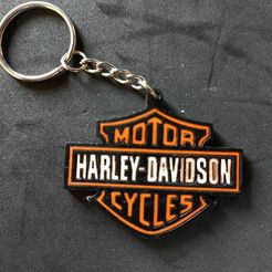 s-l1600.jpg Laser Cut - Harley Davidson Logo Wooden Keychain