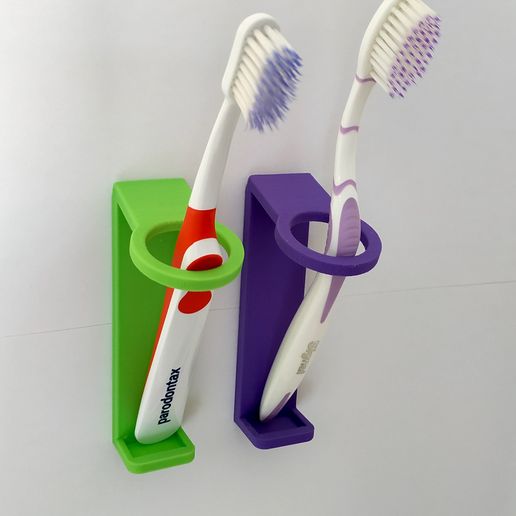 "Bross'Easy" - Wall-mounted toothbrush holder, space-saving, hygienic, no drilling. 3D model