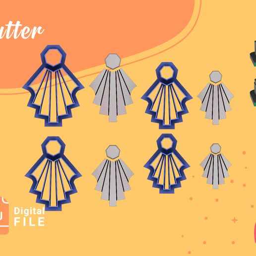 POLYMER CLAY CUTTERS/GEO 2 VERSION CUT 4 SIZE/EULITEC.COM/CC/COPYRIGHTED LICENSE 3D model