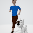 TINTIN-MILOU-FIGURINE-2.png STL file Tintin and Snowy figurine・3D printable model to download