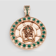 snapshot-38.png Le blason du capitaine : Médaillon de barre et de bélier en or 14K avec accents de saphir
