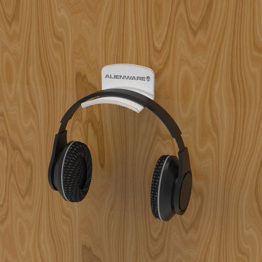 STL file headphone holder/ Headphone stand ALIENWARE/ soporte audifonos ...