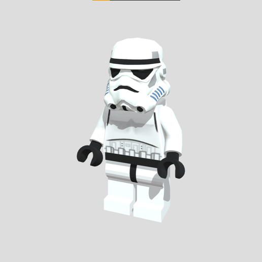 Brick-Style Galactic Trooper – Sci-Fi Soldier 3D Printable Model