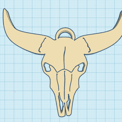 Screenshot-2023-09-20-3.15.32-PM.png Archivo STL Taurus Bull Skull con anillo para llavero colgante Charm・Modelo para descargar y imprimir en 3D