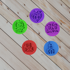 untitled.png Fichier STL timbres de mariage COOKIE CUTTER set of 5・Modèle pour impression 3D à télécharger