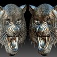 14.jpg Tiger head STL file 3d model - relief for CNC router or 3D printer.