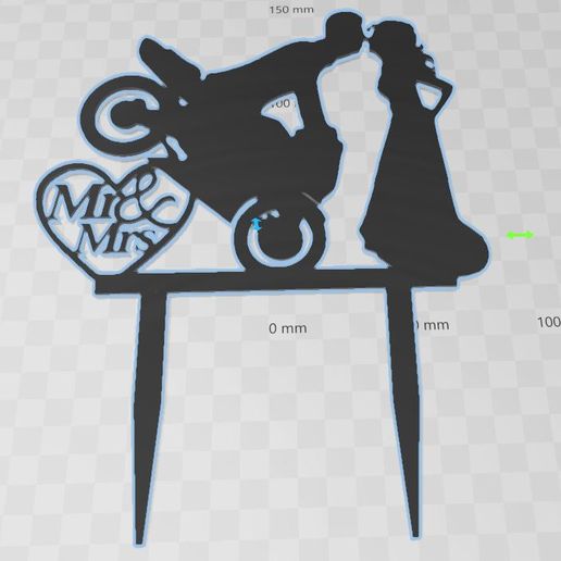 motorcycle couple cake topper 3D model