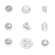 wireframe3.png Food 3D Model Pack | STL Printable Miniature Meals | Dollhouse Kitchen Props