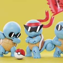 final_squad2.jpg STL file Squirtle Squad - Pokemon toys - Fan Art・3D printable model to download