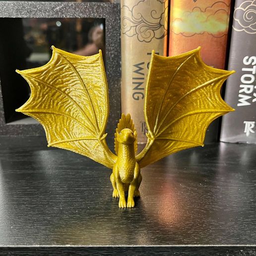 il_1588xN.6744661625_q6io-1.jpg Golden Dragon Hatchling Figure Bookshelf Decor