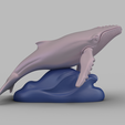 SimLab1939.png 带波浪底座的座头鲸雕像 - 水族馆及家居装饰品