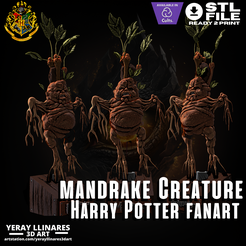 2.png Archivo STL Criatura Mandragora - Harry Potter・Diseño de impresora 3D para descargar