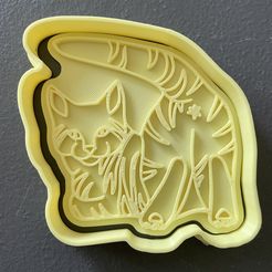 6A154197-6602-4305-AB7C-31E16E43F898.jpeg 3D file Tabby cat butt cookie cutters・3D printer design to download