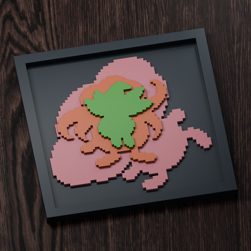 Vileplume Line - Pokemon Silhouette Frame | Gen 4 sprite style | STL