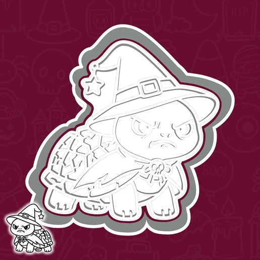 Halloween cookie cutters - turtle (old witch) (style 1)