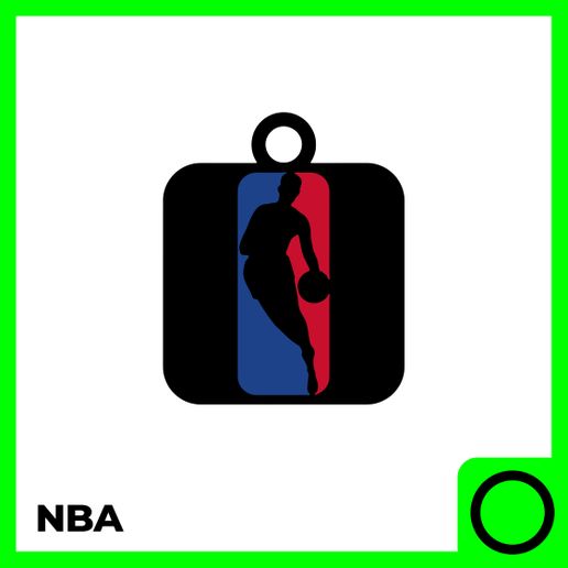 NBA Keychain 3D Model – Basketball Logo Keyring