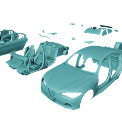 1.png STL file Alfa Romeo Giulia Quadrifoglio 2017・3D printing model to download