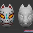 Japan_Kitsune_Demon_Mask_3d_print_file_07.jpg Japanese Fox Mask Demon Kitsune Cosplay STL File
