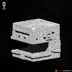 Stacked-Stone-Lizard-Heads-02.jpg STL file Stacked Stone Lizard Heads (1 Block)・3D printing template to download