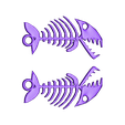 Skelet_Poisson1_PorteClef.stl Keyring , Fish skeleton