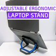 Cults Laptop Stand1.png Adjustable Ergonomic Laptop Stand - Portable, Foldable, Easy to Print!
