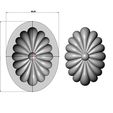Mold-Oval-ribbed-rosette-04.jpg Oval ribbed rosette relief and mold 3D print model