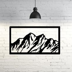 mountain3.jpg STL-Datei Mountain Wall Sculpture 2D・Vorlage für 3D-Druck zum herunterladen