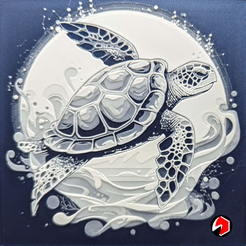 Seaturt.png Sea Turtle, Hueforge Painting, Art Plates, ErickDRedd 3D Designs
