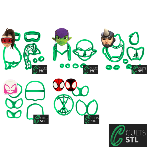 KIT CORTADORES PERSONAGENS - SPIDEY - 5cm 3D model