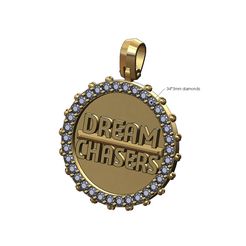 DC-Screw-3mmDiamond-pendant-bail-00.jpg Screw Dream chasers diamond pendant with bail 3D print model
