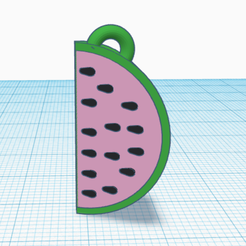 sandia.png STL-Datei Wassermelone Schlüsselanhänger・Modell zum Herunterladen und 3D-Drucken