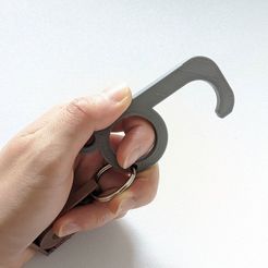 001.jpg Free STL file Door and Lock No Touch Opener・3D printable model to download