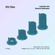 Cylinder-Set-104mm-Diameter.jpg Cylinder Mold Housing 4"D | 4 files | 2 Part | Make Your Own Moulds