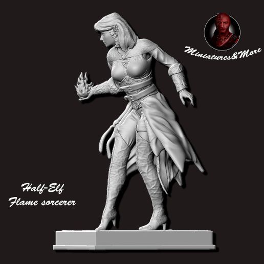 STL file Miniature D&D Female half-elf Sorcerer + Bonus ♀️ (OBJ)・3D ...