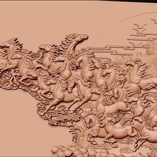 many_horses_and_trees4.jpg бегущие лошади и деревья