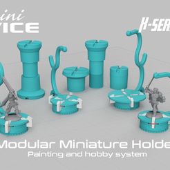 miniVICE-x-series-00.jpg Free STL file miniVICE X-Series - Modular miniature holder, painting and hobby system・3D printer model to download