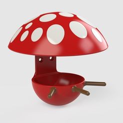 b1e34d921a50aed0d23f6bca0b52f174_display_large.jpg Multicolor mushroom fat ball birdhouse feeder