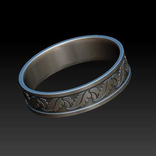 Ring with oak leaves 3D model