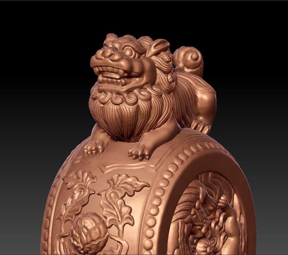 ChineseGuardianLion9.jpg STL-Datei Chinese guardian lion on stone drum kostenlos herunterladen • 3D-druckbares Modell, stlfilesfree
