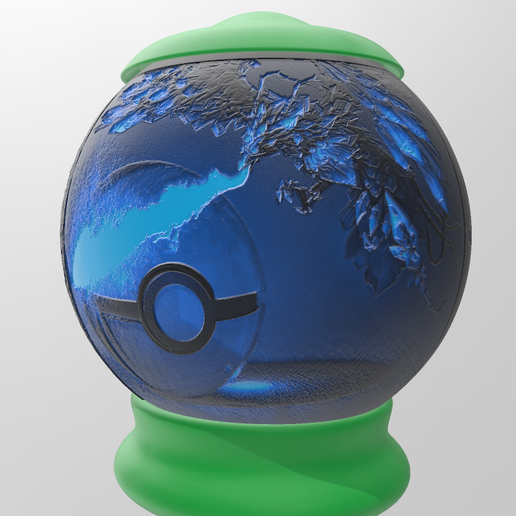 Pokemon Pokeball litho lamp 3D model