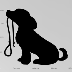 Wandtattoo-Hund-mit-Leine.png STL file Theo・3D print model to download