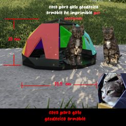 333.jpg Archivo STL casa para gato e perro "geodesica" house for cat and dog・Design para impresora 3D para descargar