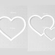 50 mm os D Elem sala) Double Heart Outline, Single Heart Outline