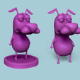 main render.png Courage - The Cowardly Dog - Low Poly Printable Miniature