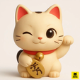 Render-1.3.png Lucky Neko Maneki - Cute Cat 3D Print Model