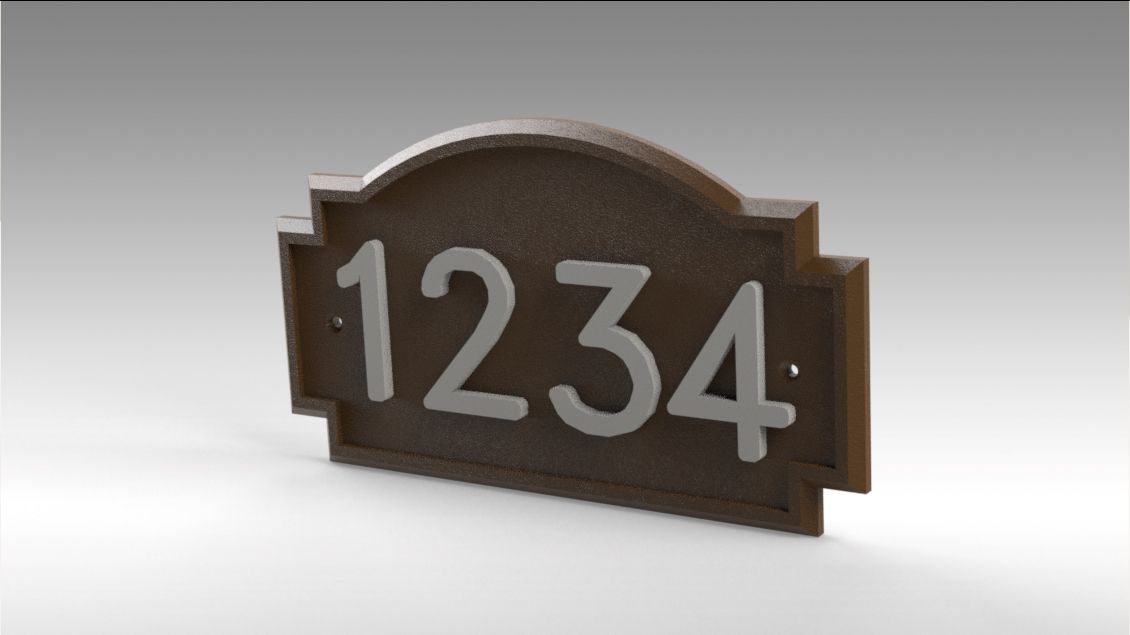 Untitled 179.jpg STL file Address Wall Plate with Custom Numbers・3D printer model to download, Trikonics