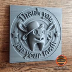 Tooth_Boy_1_A.jpg Fichier STL Carte d'argent de la fée des dents pour garçon・Modèle imprimable en 3D à télécharger