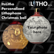 Vignette.png STL file ItsLitho "Pure" personalized lithophane Christmas ball・3D printing model to download