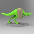 1.jpg Archivo STL Organizador de escritorio portabolígrafos Dinosaurio・Plan imprimible en 3D para descargar