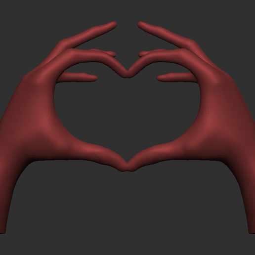 Hand heart Valentine's day 3D model